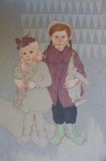 Freunde. Aquarell auf Leinen. Tempera. 150x90cm. 2019