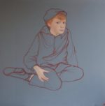 Valentin. Malerei. Aquarell. Tempera auf Stoff, 100x100cm, 2017