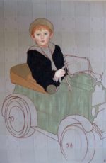 Geburtstag. Aquarell auf Stoff. Tempera. 150x90cm. 2020