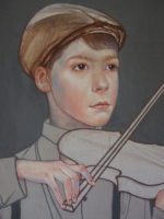 Lev. Aquarell auf Leinen. Tempera. 170x75cm. 2017 – Bild 2