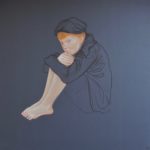 Junge. Aquarell auf Stoff. 120x120cm. 2016