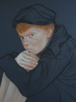 Junge. Aquarell auf Stoff. 120x120cm. 2016 – Bild 2