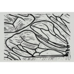 Bienenflügel mit Hamuli, Linoldruck auf Papier, 26 × 39 cm – Bild 3