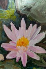 Gartenbild in Öl auf Leinwand, Detail