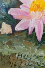 Gartenbild in Öl auf Leinwand, Detail