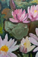 Gartenbild in Öl auf Leinwand, Detail