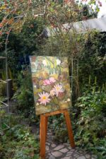 Gartenbild in Öl auf Leinwand