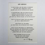 Der Mensch - handgeschriebenes Gedicht von Jan-Christian Petersen